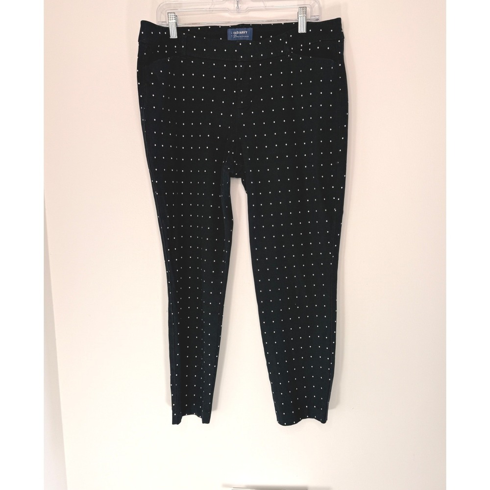 Old Navy Black White Business Career Office Skinny Leg Pixie Dress Pants Size 14